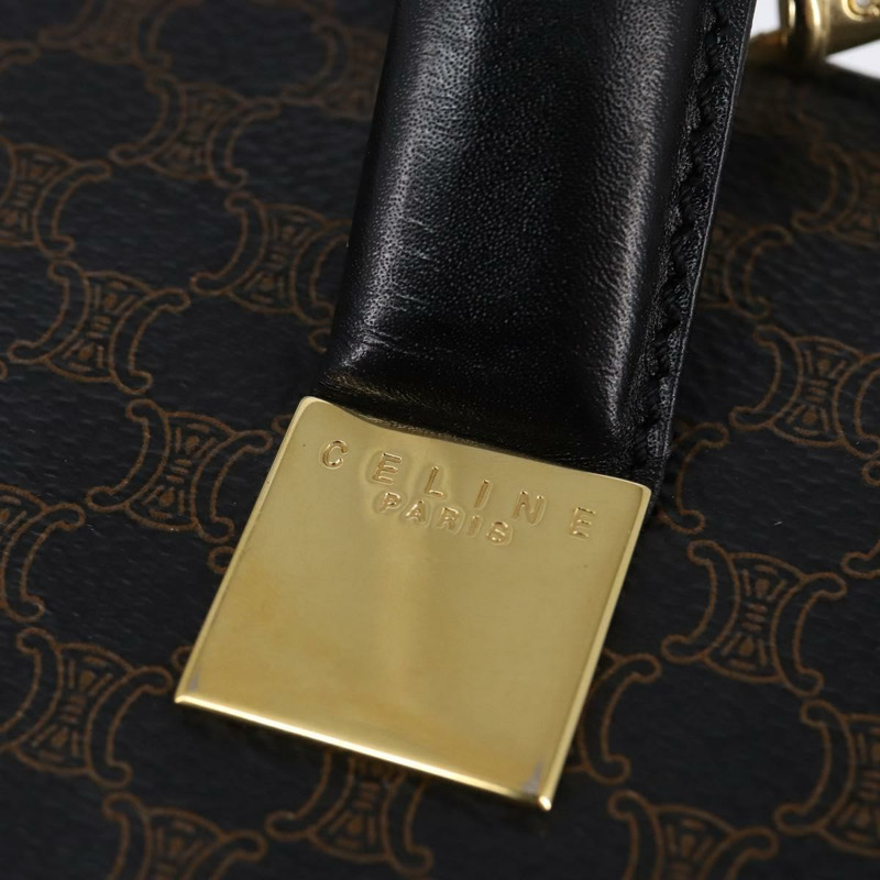 【日本直送】CELINE Macadam帆布托特包 PVC皮革 2way 黑色金色 Auth 142799-18