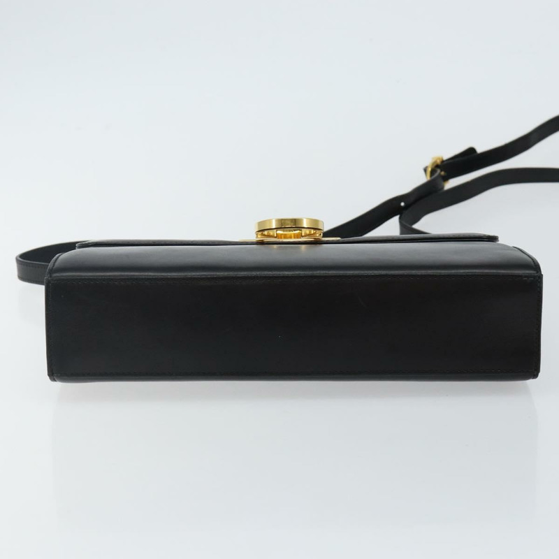 【日本直送】Salvatore Ferragamo Gancini 皮革肩背包 黑色 金色 正品 142822-4