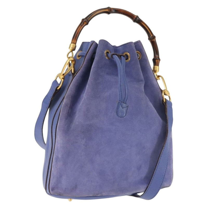 【日本直送】GUCCI 竹節手提包 麂皮 兩用 紫金色 001 2865 1657 正品 BA5970-0