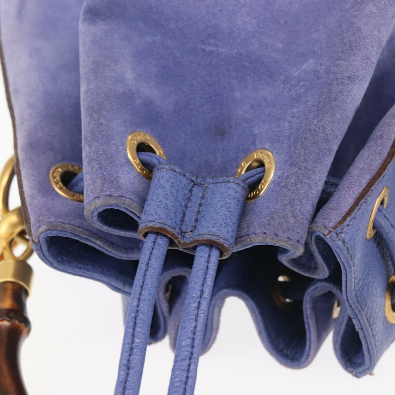 【日本直送】GUCCI 竹節手提包 麂皮 兩用 紫金色 001 2865 1657 正品 BA5970-13