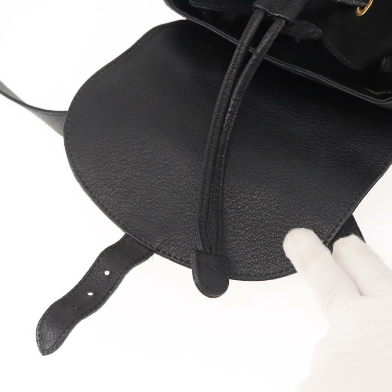 【日本直送】GUCCI 竹編雙肩包 絨面革 黑色 金色 003 2058 016 正品 BA5937-9