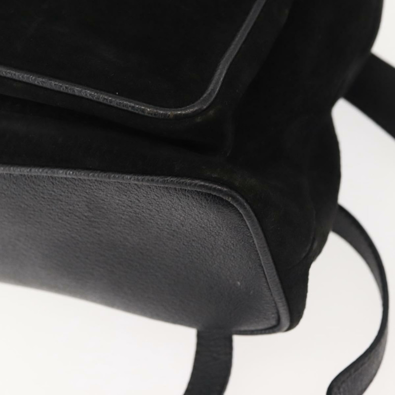 【日本直送】GUCCI 竹編雙肩包 絨面革 黑色 金色 003 2058 016 正品 BA5937-17