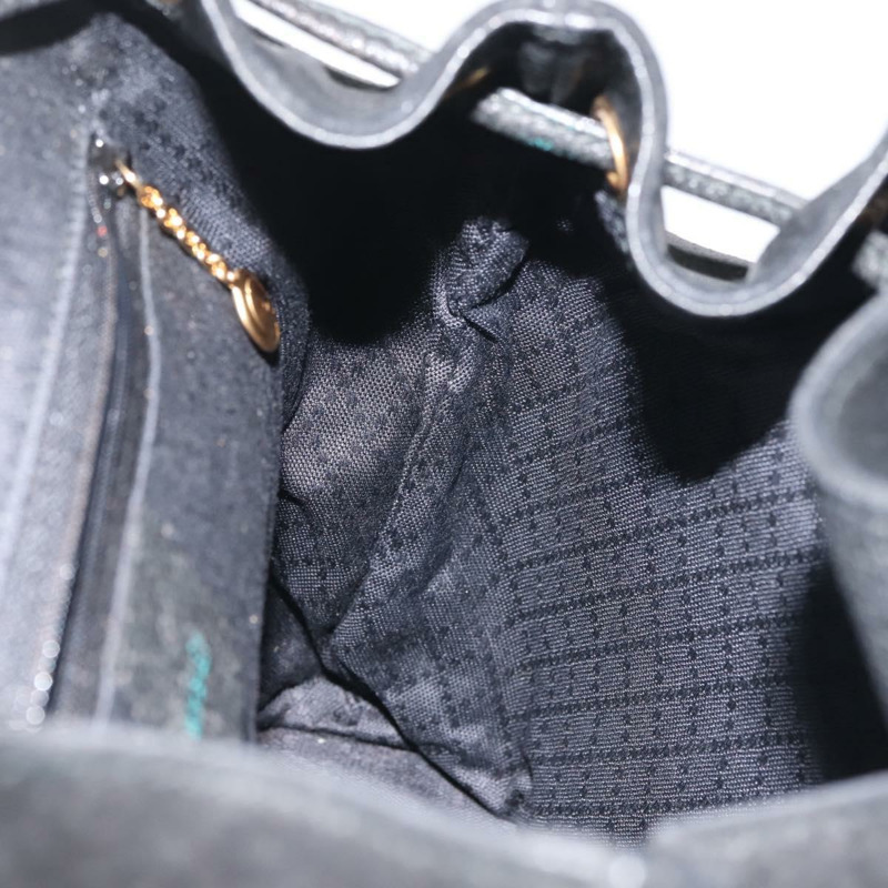 【日本直送】GUCCI 竹編雙肩包 絨面革 黑色 金色 003 2058 016 正品 BA5937-24