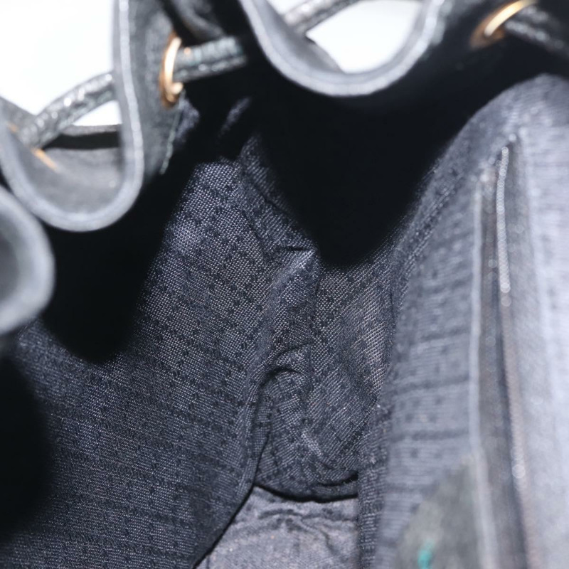 【日本直送】GUCCI 竹編雙肩包 絨面革 黑色 金色 003 2058 016 正品 BA5937-25