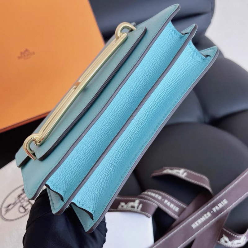 全新閒置 Hermes愛馬仕 3p 馬卡龍19 豬鼻子mini roulis  Z刻，淡金扣-1