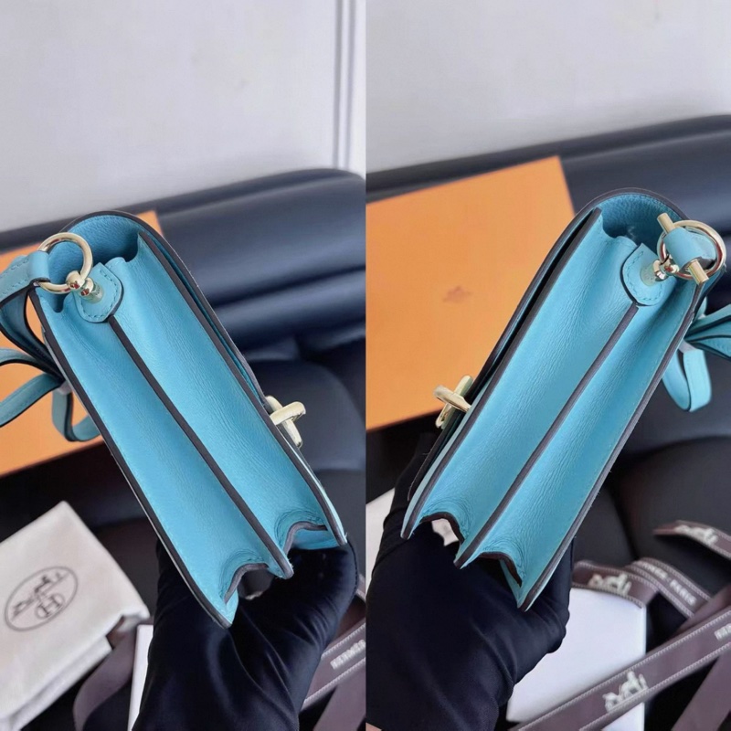 全新閒置 Hermes愛馬仕 3p 馬卡龍19 豬鼻子mini roulis  Z刻，淡金扣-4