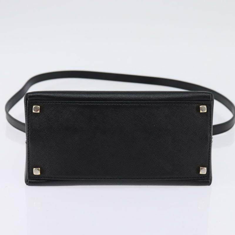 【日本直送】Salvatore Ferragamo Gancini 手提包 皮革 2way 黑色 金色 Auth BA5941-4