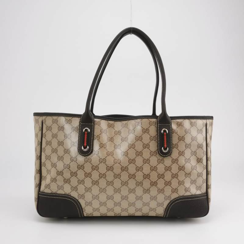 Gucci 牛皮雙G老花底角加固拉鏈單肩包-4