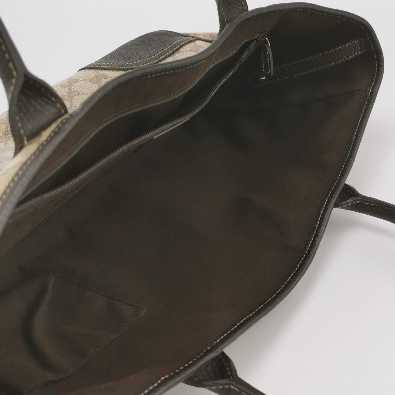 Gucci 牛皮雙G老花底角加固拉鏈單肩包-6