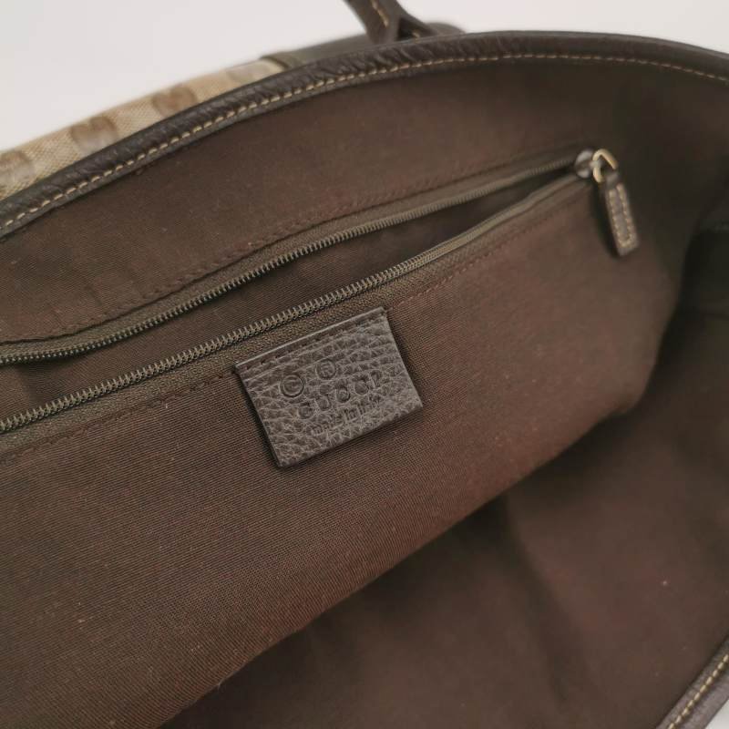 Gucci 牛皮雙G老花底角加固拉鏈單肩包-7