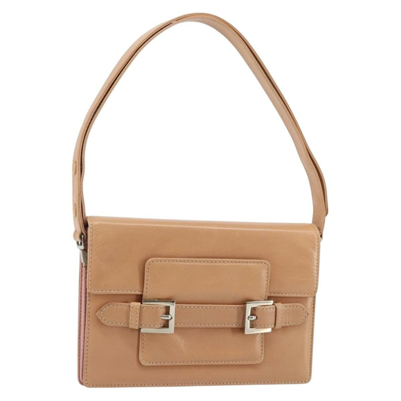 【日本直送】FENDI 粉紅銀色皮革肩背包 正品 142903-0