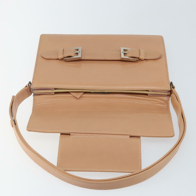 【日本直送】FENDI 粉紅銀色皮革肩背包 正品 142903-18