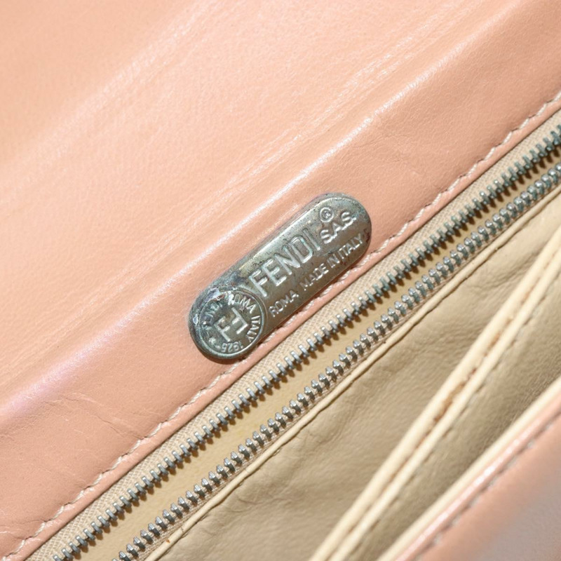 【日本直送】FENDI 粉紅銀色皮革肩背包 正品 142903-19