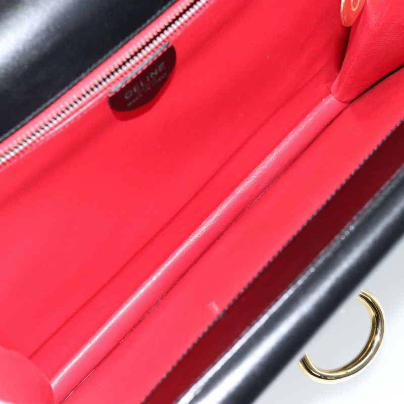 【日本直送】CELINE 手提包 皮革 黑色 金色 正品 142890-10