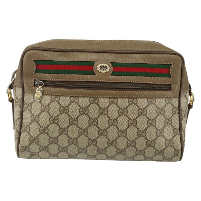 【日本直送】GUCCI GG Supreme Web Sherry Line 單肩包 PVC 米色 119 02 088 正品 BA6080-12