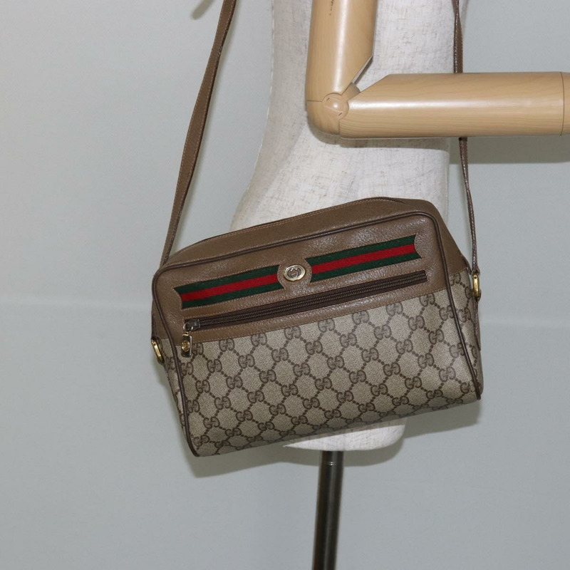 【日本直送】GUCCI GG Supreme Web Sherry Line 單肩包 PVC 米色 119 02 088 正品 BA6080-23