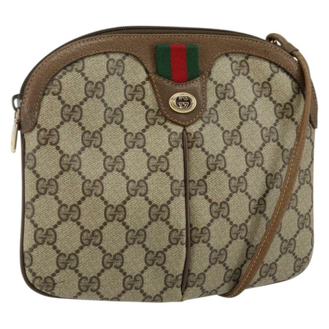 GUCCI GG Supreme Web Sherry Line 手提包 PVC 米色 金色 904 02 047 正品 130090