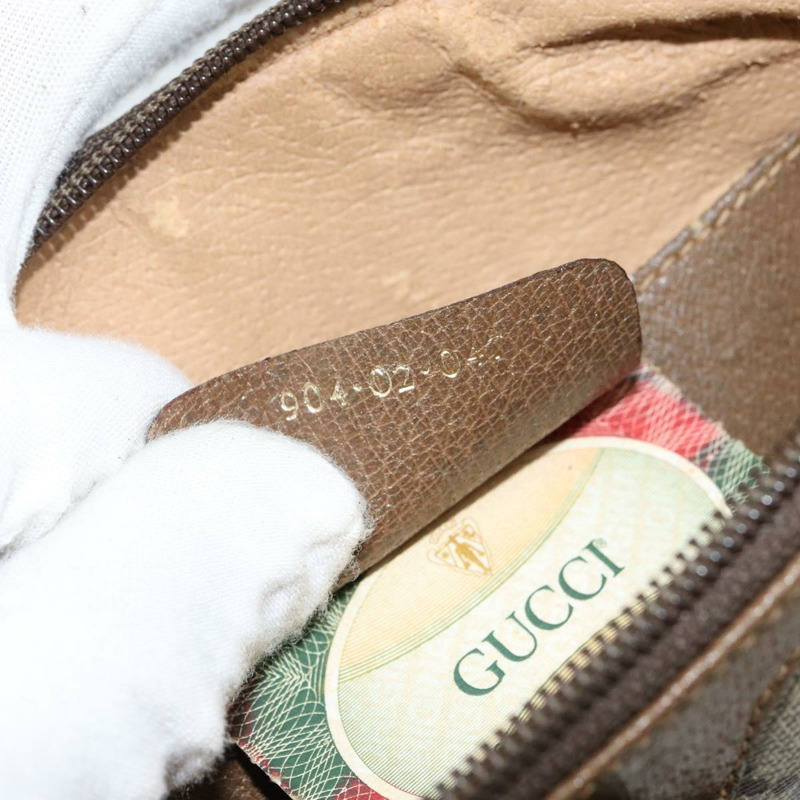 【日本直送】GUCCI GG Supreme Web Sherry Line 手提包 PVC 米色 金色 904 02 047 正品 130090-11