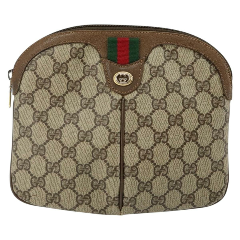 【日本直送】GUCCI GG Supreme Web Sherry Line 手提包 PVC 米色 金色 904 02 047 正品 130090-12