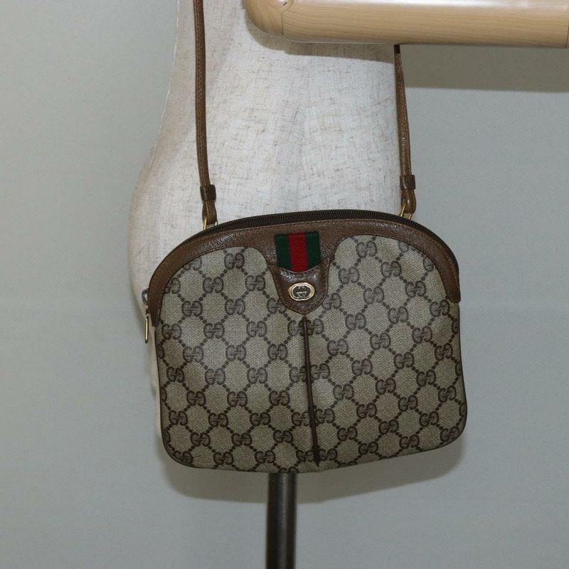 【日本直送】GUCCI GG Supreme Web Sherry Line 手提包 PVC 米色 金色 904 02 047 正品 130090-21