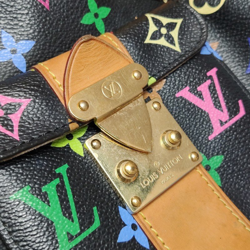 Louis Vuitton(LV) Speedy 30 植鞣革黑三彩波士頓包手提包-9