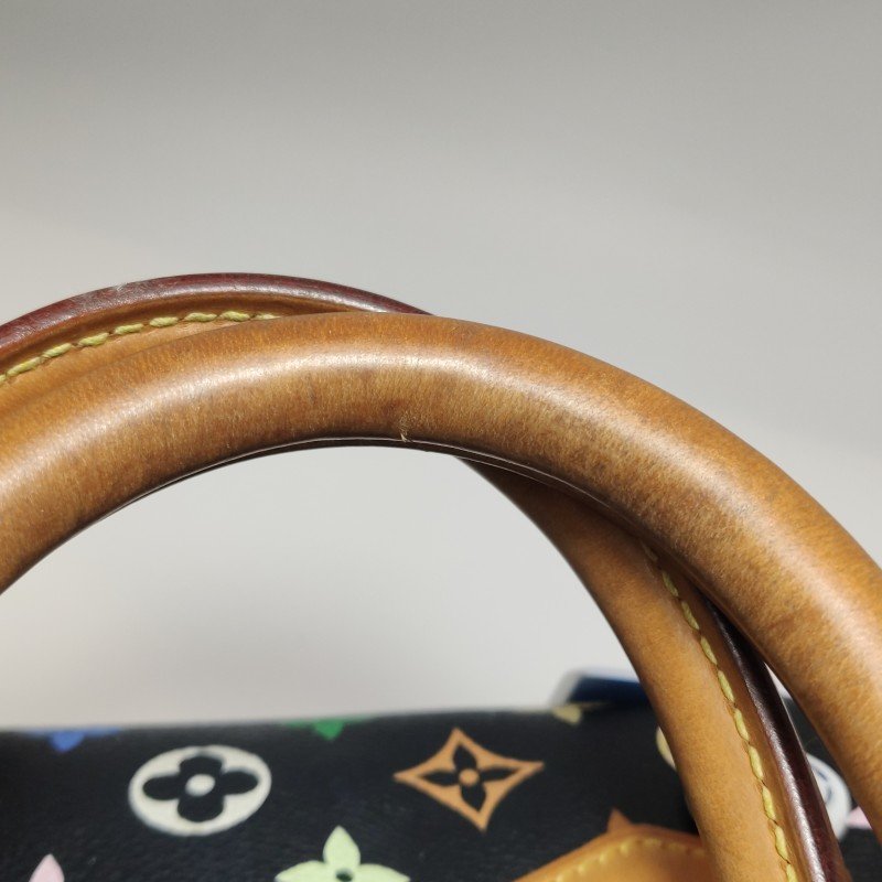 Louis Vuitton(LV) Speedy 30 植鞣革黑三彩波士頓包手提包-12