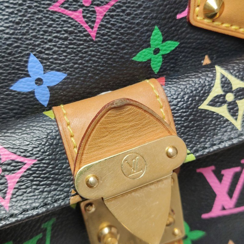 Louis Vuitton(LV) Speedy 30 植鞣革黑三彩波士頓包手提包-13