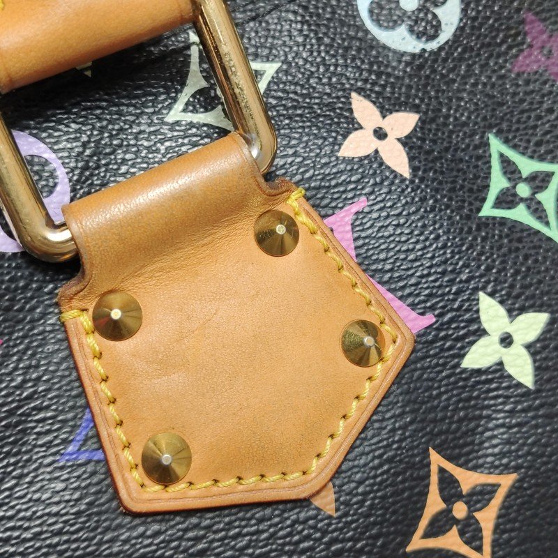 Louis Vuitton(LV) Speedy 30 植鞣革黑三彩波士頓包手提包-17