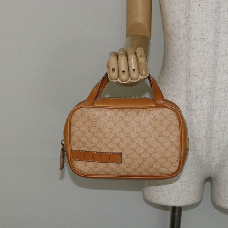 【日本直送】CELINE Macadam帆布手提包 PVC 米色 金色 正品 142798-20