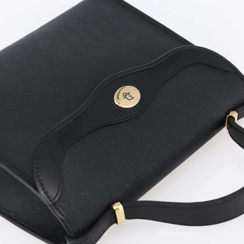 【日本直送】Christian Dior 蜂巢帆布手提包 PVC 黑色金色 正品 150746-5