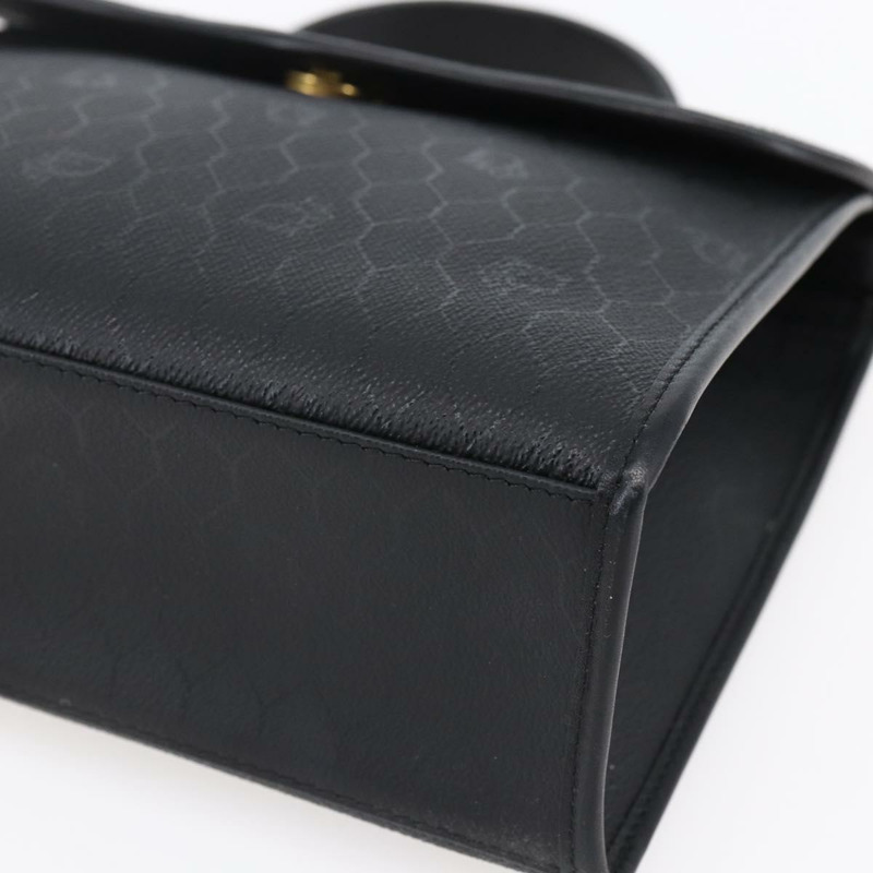 【日本直送】Christian Dior 蜂巢帆布手提包 PVC 黑色金色 正品 150746-9