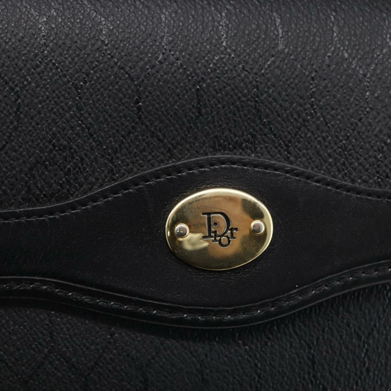 【日本直送】Christian Dior 蜂巢帆布手提包 PVC 黑色金色 正品 150746-13