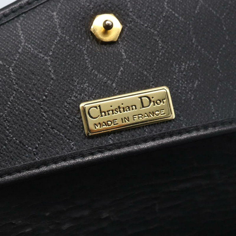 【日本直送】Christian Dior 蜂巢帆布手提包 PVC 黑色金色 正品 150746-14