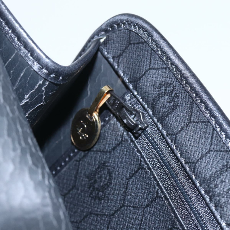 【日本直送】Christian Dior 蜂巢帆布手提包 PVC 黑色金色 正品 150746-15