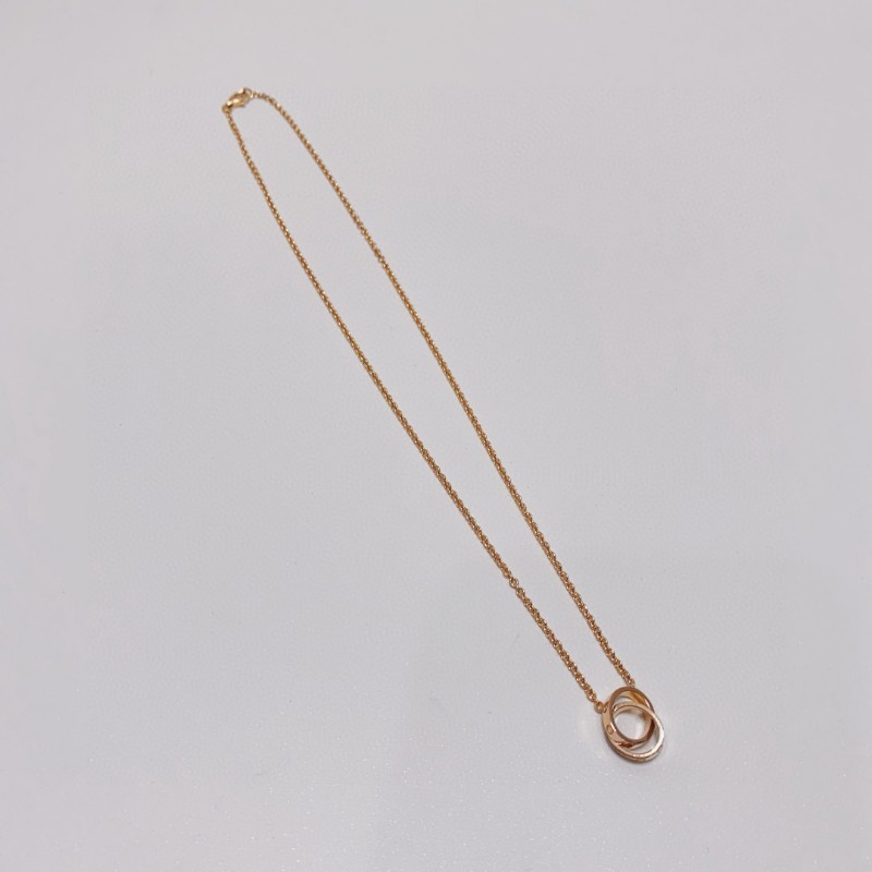 Cariter玫瑰金love系列雙環項鍊 45cm-5