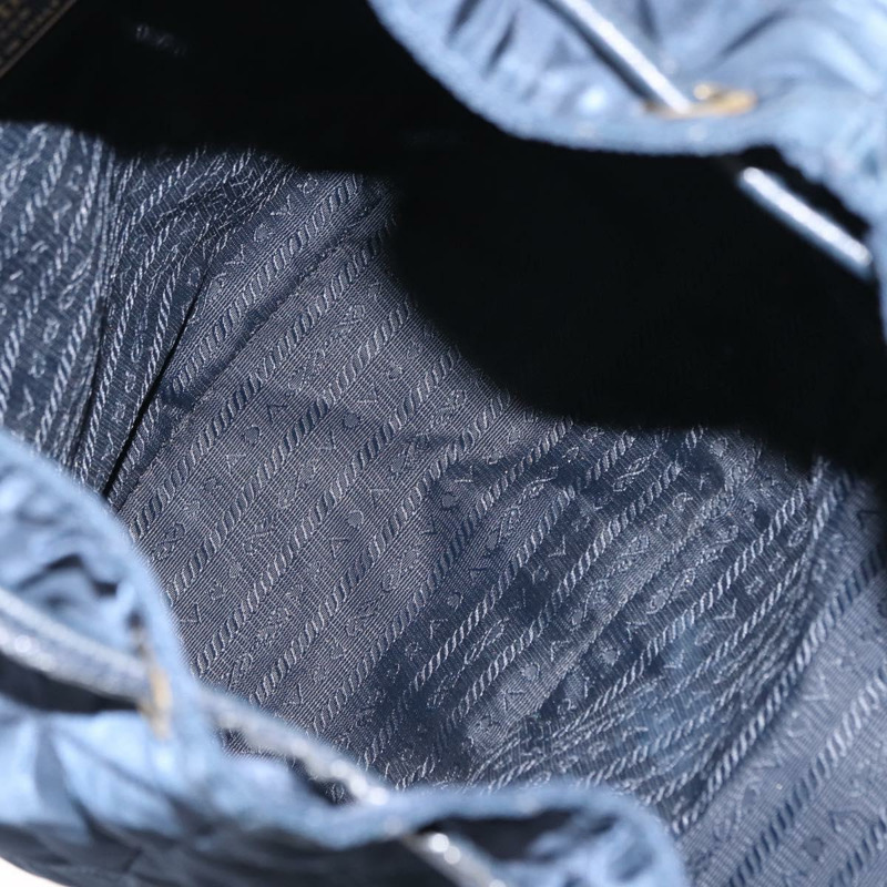 【日本直送】PRADA 雙肩包 尼龍 海軍藍 金色 正品 146671-10