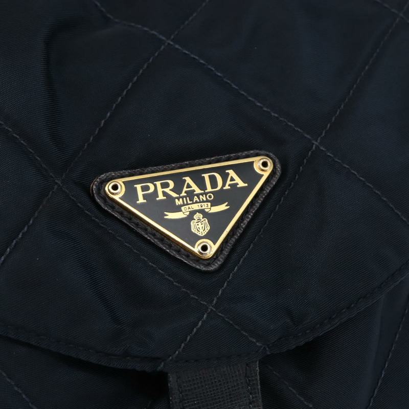 【日本直送】PRADA 雙肩包 尼龍 海軍藍 金色 正品 146671-19