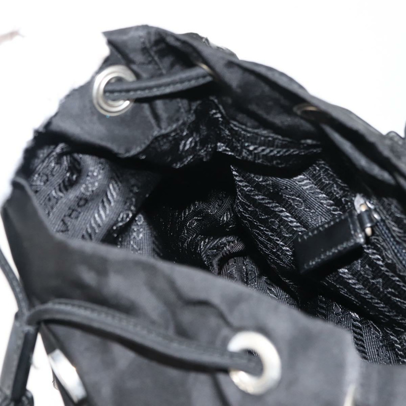 【日本直送】PRADA 雙肩包 尼龍 黑色 銀色 Auth am9466-24