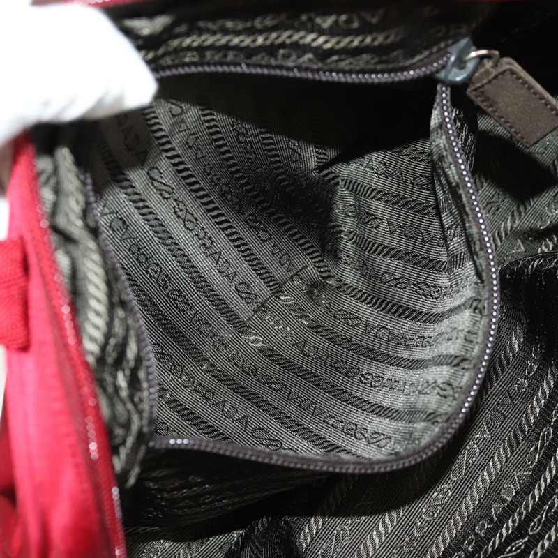 【日本直送】PRADA 單肩包 尼龍 紅色 銀色 正品 BA7317V-23