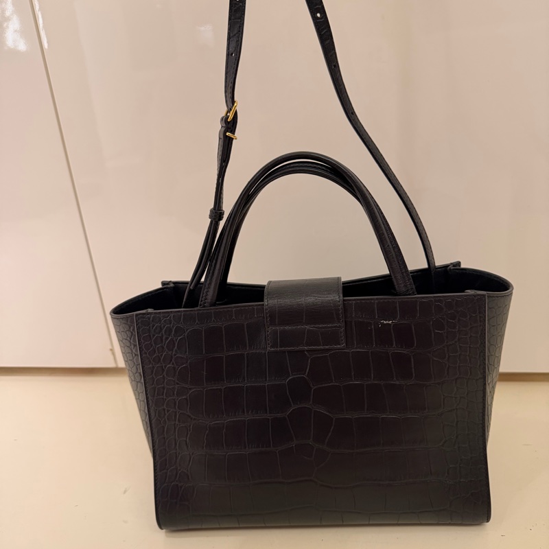 Balenciaga Sharp M 鱷魚紋皮革手提包｜黑色｜幾乎全新｜附防塵袋-4