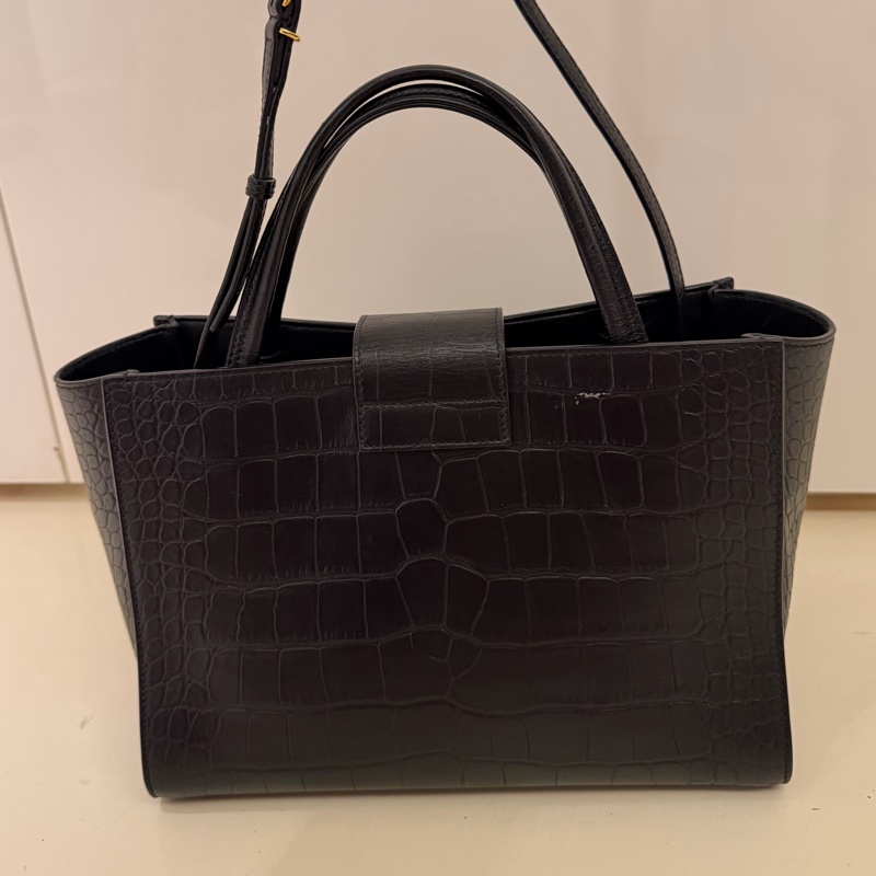 Balenciaga Sharp M 鱷魚紋皮革手提包｜黑色｜幾乎全新｜附防塵袋-6