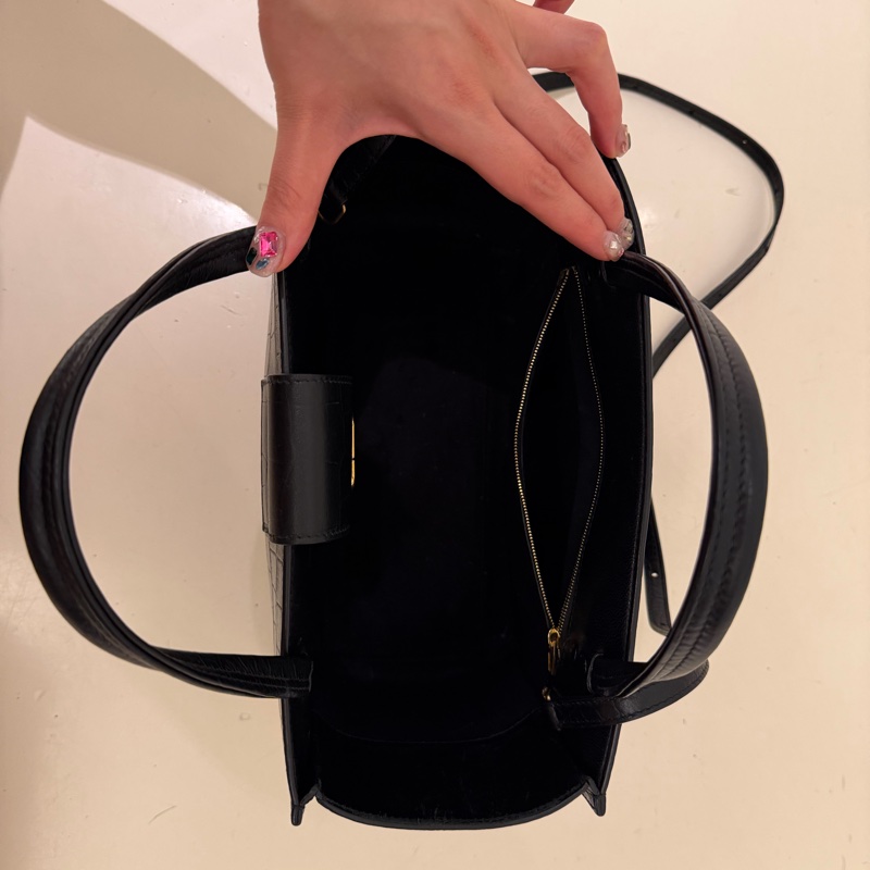 Balenciaga Sharp M 鱷魚紋皮革手提包｜黑色｜幾乎全新｜附防塵袋-8