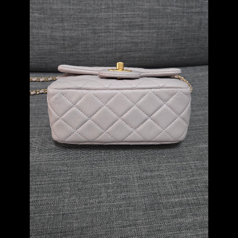 Chanel 香奈兒 金球方胖 灰色調香芋紫色 芯片款-4