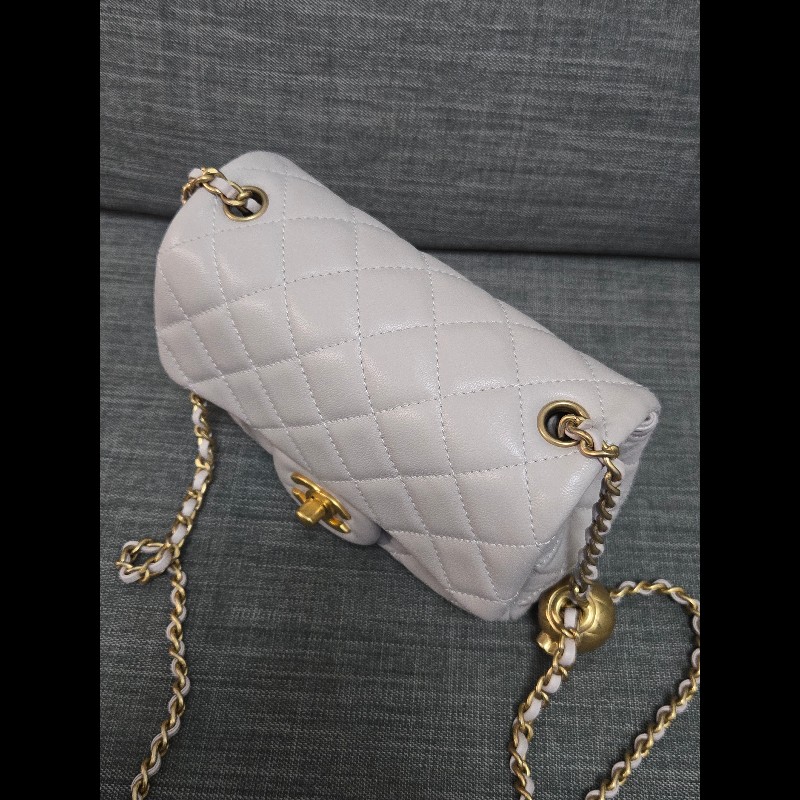 Chanel 香奈兒 金球方胖 灰色調香芋紫色 芯片款-10