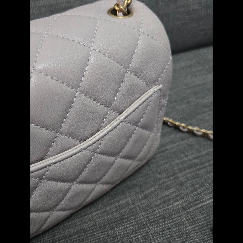 Chanel 香奈兒 金球方胖 灰色調香芋紫色 芯片款-11