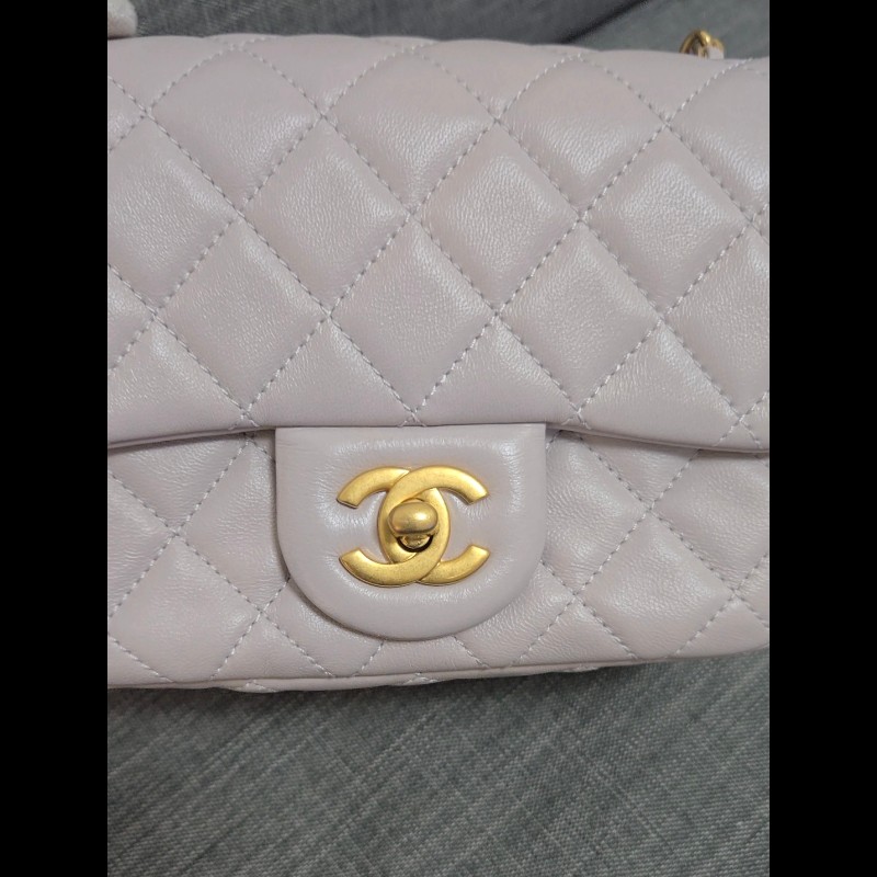 Chanel 香奈兒 金球方胖 灰色調香芋紫色 芯片款-13