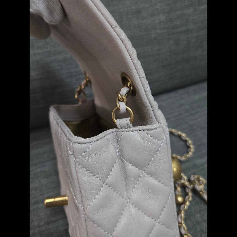 Chanel 香奈兒 金球方胖 灰色調香芋紫色 芯片款-24