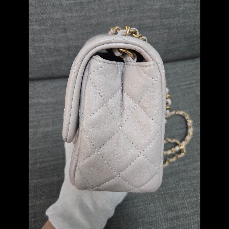 Chanel 香奈兒 金球方胖 灰色調香芋紫色 芯片款-27