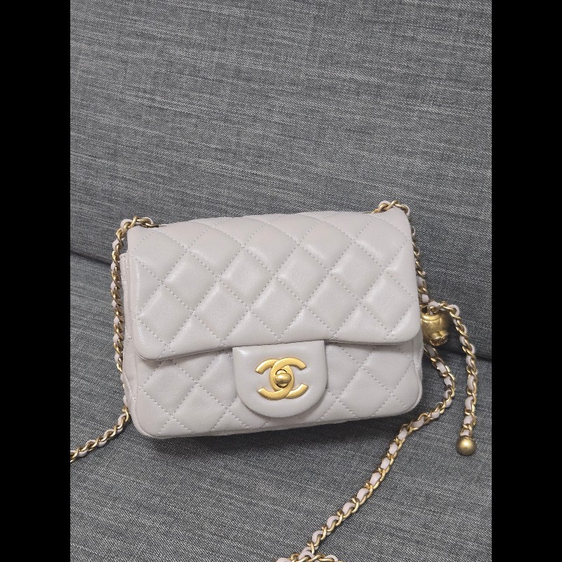 Chanel 香奈兒 金球方胖 灰色調香芋紫色 芯片款-5
