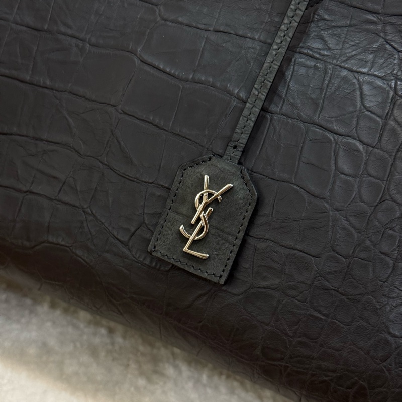 ysl黑色鰐魚壓紋手提斜背包 專櫃十三萬-6